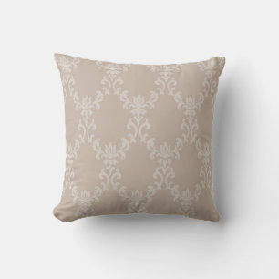 Elegant Taupe damask design 1 Throw Pillow