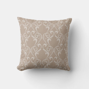 Elegant Taupe damask design 4 Throw Pillow