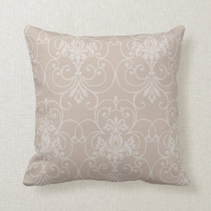 Elegant Taupe damask design 8 Throw Pillow