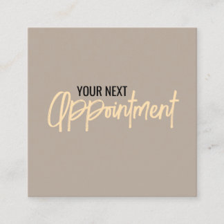 Elegant Taupe Golden Yellow Modern Appointment Card