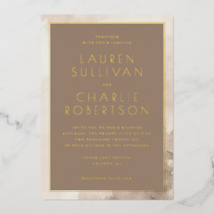 Elegant Taupe Minimalist Wedding Invitation