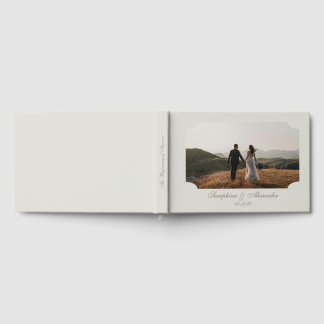 Elegant Taupe Photo Wedding Guest Book
