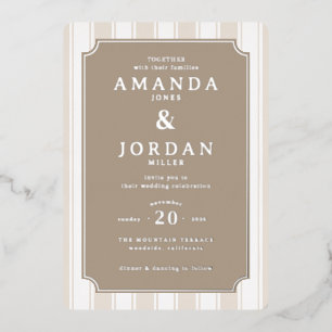 Elegant Taupe Vintage Stripes