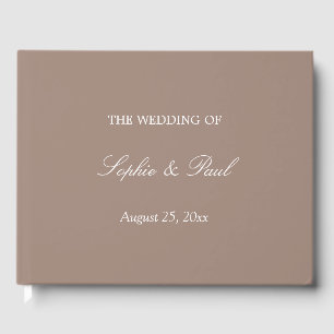 Elegant Taupe Wedding Guest Book