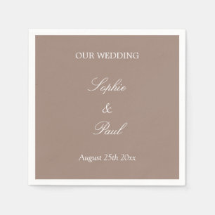 Elegant Taupe Wedding Napkins
