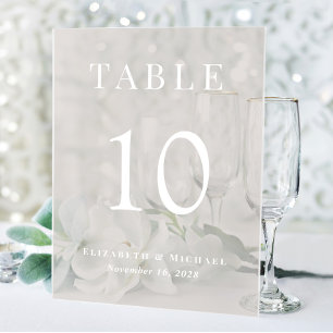 Elegant Taupe Wedding Reception Table Number Acrylic Sign
