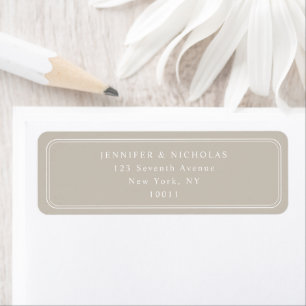 Elegant Taupe Wedding Return Address