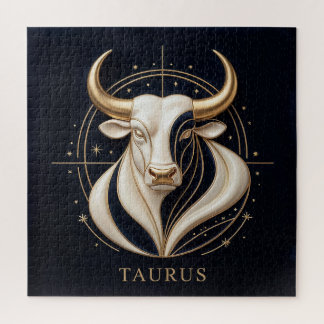 ♉ Elegant Taurus Zodiac Gold Bull Astrology ✨ Jigsaw Puzzle