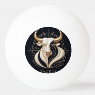 ♉ Elegant Taurus Zodiac Gold Bull Astrology ✨ Ping Pong Ball