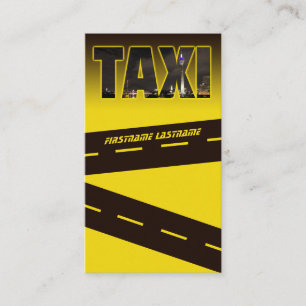 Elegant TAXI skyline for taxi driver cabdriver Business Card