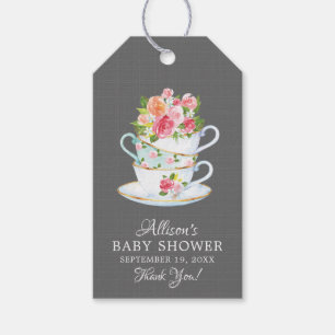 Elegant Tea Baby Shower Favour Gift Tag