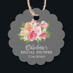 Elegant Tea Bridal Shower Favour Gift Tag<br><div class="desc">Elegant tea party bridal shower gift tag featuring watercolor tea cups with pretty pink blooms. Visit our shop to view our elegant tea bridal shower collection!</div>