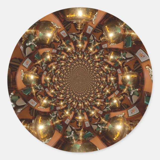 Elegant Tea Culture – Vintage Samovars Classic Round Sticker (Front)