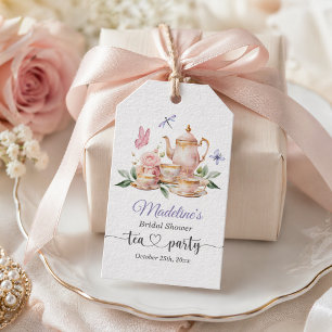 Elegant Tea Party Butterflies Bridal Shower Gift Tags