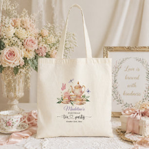 Elegant Tea Party Butterflies Bridal Shower  Tote Bag