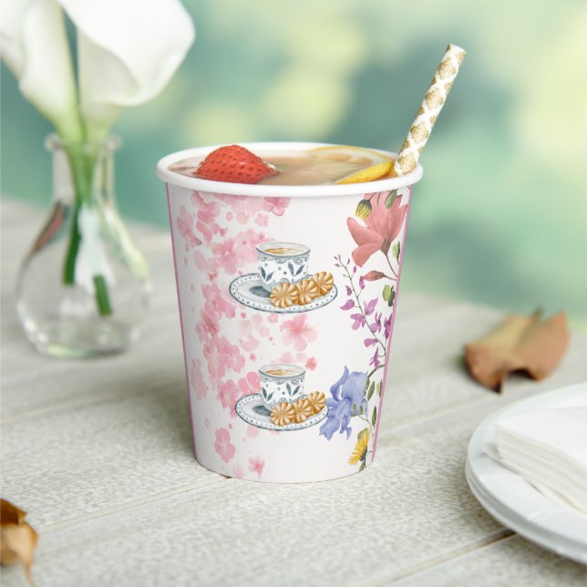 Elegant Tea Party Vibes Paper Cups (Insitu)