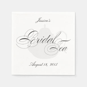 Elegant Tea Pot Bridal Shower Personalized Napkins