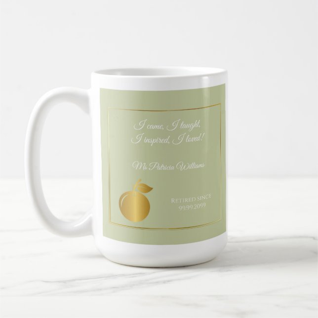 Elegant Teachers Golden Pastel Retirement Party  Coffee Mug (Left)