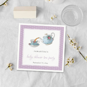 Elegant Teacups Baby Shower Tea Party Napkin
