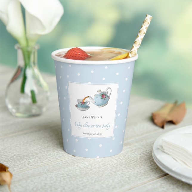 Elegant Teacups Baby Shower Tea Party Paper Cups (Insitu)