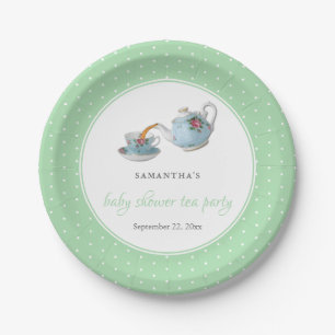 Elegant Teacups Baby Shower Tea Party Paper Plate