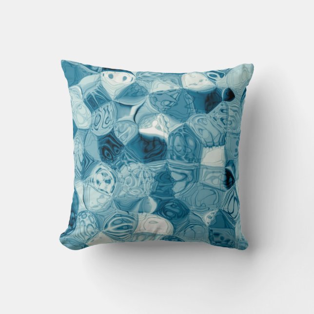 Elegant Teal Abstract Geometrical Shapes Artwork | Throw Pillow (Front)