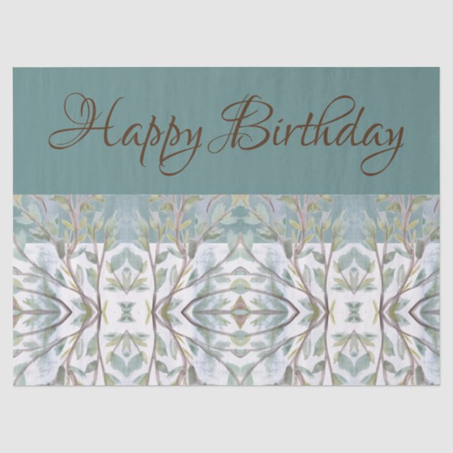 Elegant Teal and Brown Tissue Paper (Front)