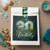 Elegant Teal and Gold 30th Birthday Modern Luxury