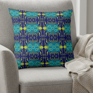 Elegant Teal And Navy  Throw Pillow