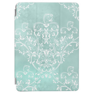 Elegant Teal and White Damask iPad Air Cover