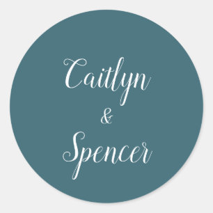 Elegant Teal and White Wedding Envelope Seals