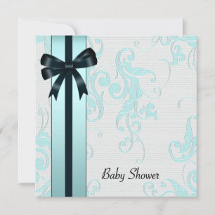 Elegant Teal Blue Baby Shower Invitation