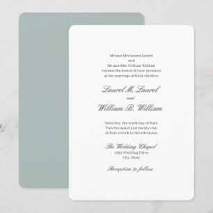 Elegant Teal Blue  Both Parents Wedding Invitation