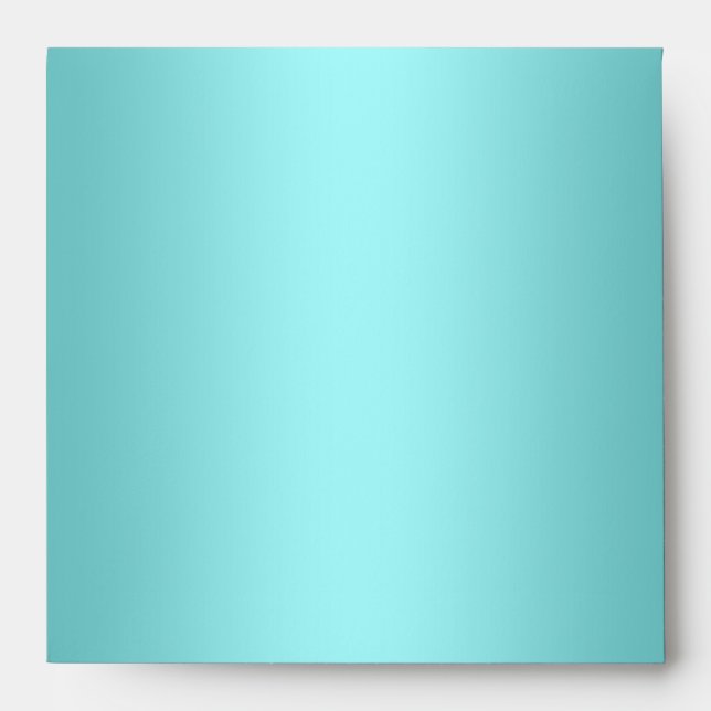 Elegant Teal Blue Coral Linen Envelopes (Front)
