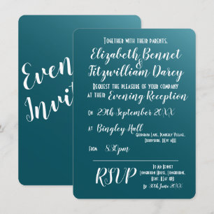 Elegant Teal Blue Evening Invitation