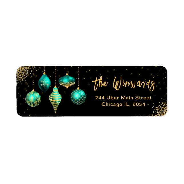 Elegant Teal Blue Ornament Christmas (Front)