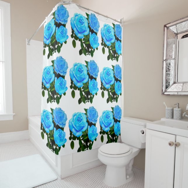 Elegant teal blue roses blue floral blue flowers (In Situ)