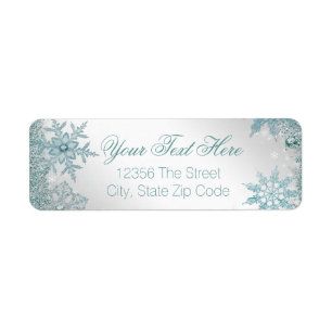 Elegant Teal Blue Snowflake