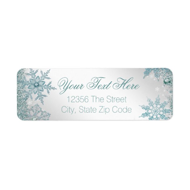 Elegant Teal Blue Snowflake (Front)