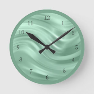 Elegant Teal Blue Swirl Design Decorative Round Clock