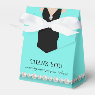 Elegant Teal Blue Tiffany Theme Baby Shower Favor Box