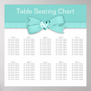 Elegant Teal Blue Wedding Seating Chart
