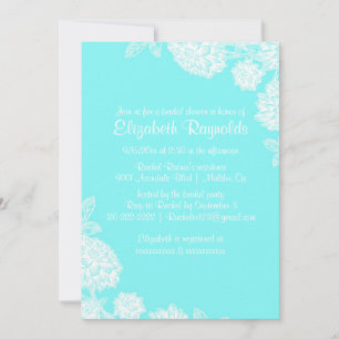 Elegant Teal Bridal Shower Invitations