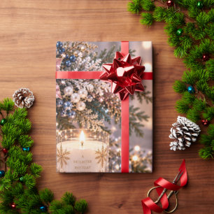 Elegant Teal Burgundy Christmas Beauty Wrapping Paper
