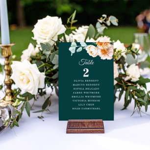 Elegant Teal Burnt Orange Table Plan Fall Wedding Table Number