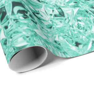 elegant teal faux foil pattern wrapping paper