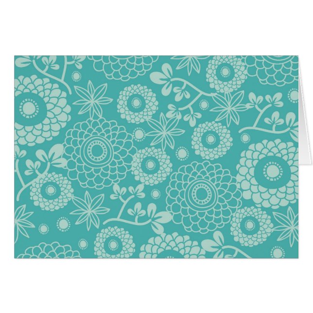 Elegant Teal Floral (Front Horizontal)