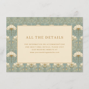 Elegant Teal Floral Pattern Enclosure Card