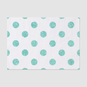 Elegant Teal Glitter Polka Dots Pattern Tissue Paper