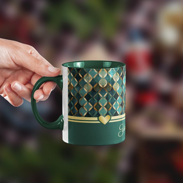 Elegant teal-gold Coffee Mug (Creator Uploaded)